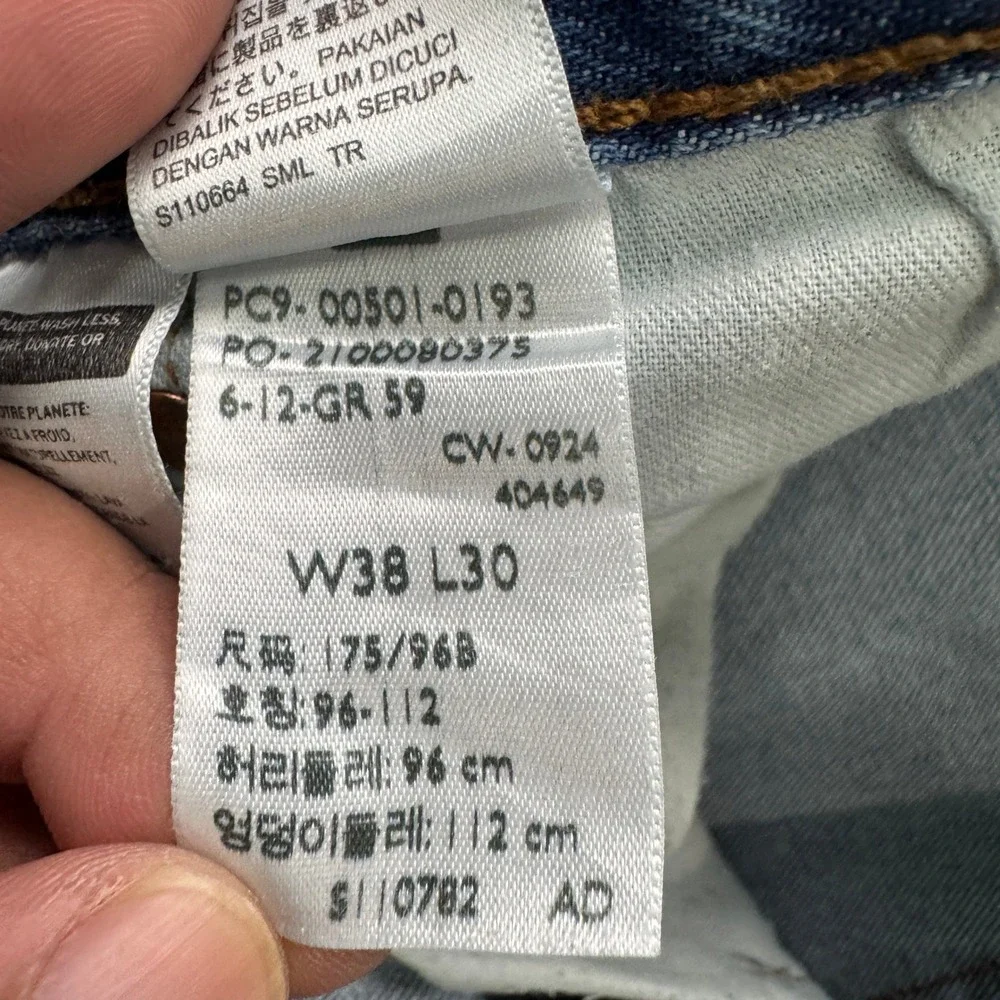 Levi's 501 Original Fit Jeans Mens 38x30 Blue Straight Leg Denim‎ Workwear